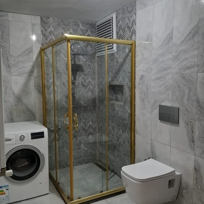 POOL SERİSİ GOLD PROFİLLİ ŞEFFAF CAM DUŞAKABİN POOL SERİSİ GOLD PROFİLLİ ŞEFFAF CAM DUŞAKABİN