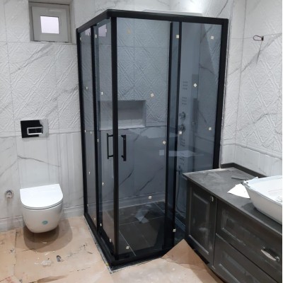 POOL SERİSİ SİYAH PROFİLLİ FÜME CAM DUŞAKABİN POOL SERİSİ SİYAH PROFİLLİ FÜME CAM DUŞAKABİN